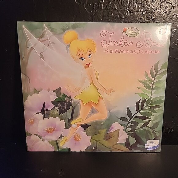 Official 2009 Disney Fairies Tinker Bell Month Wall Calendar NEW - Picture 1 of 8